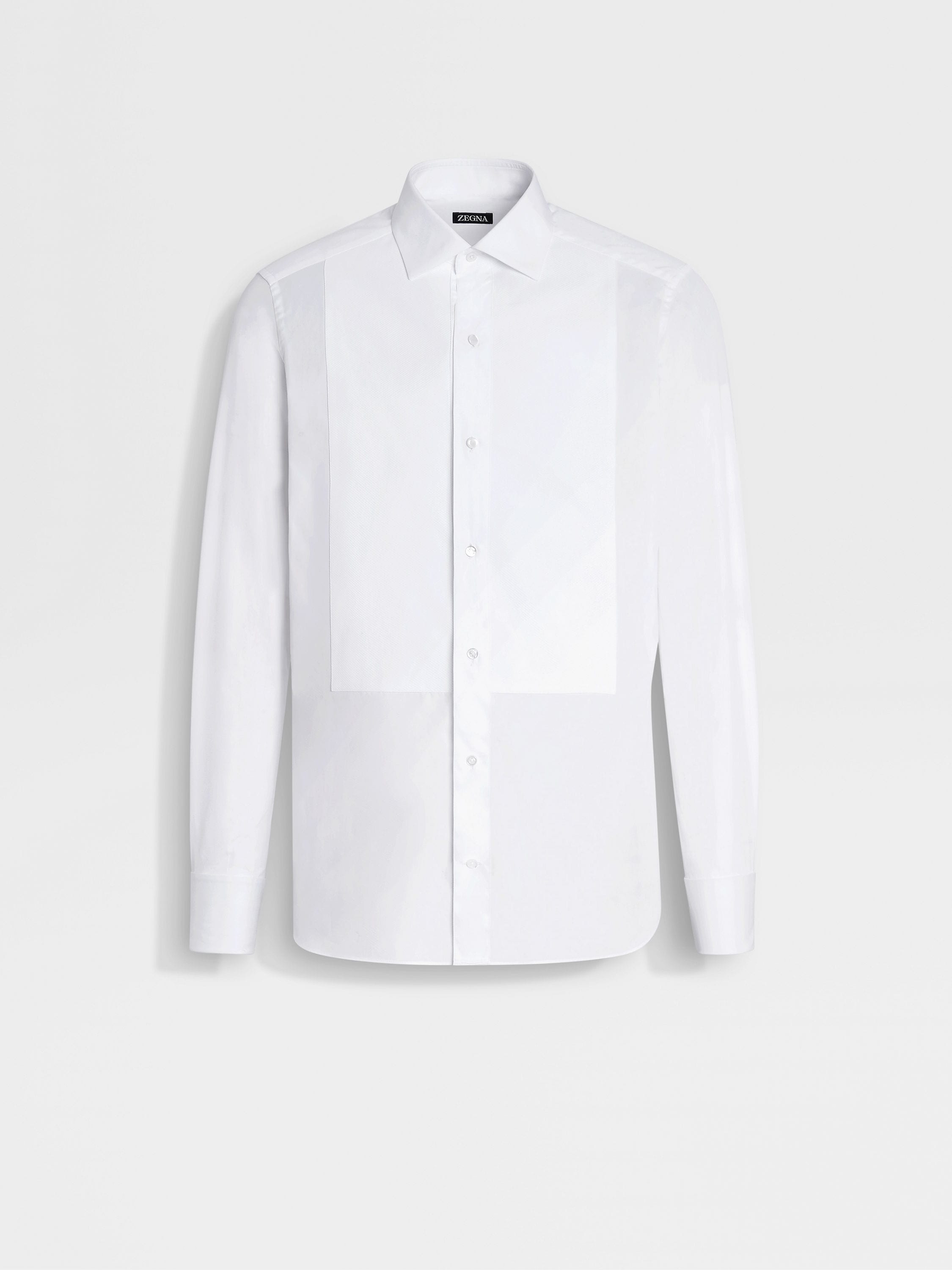 Optical White Cotton Tuxedo Shirt SS25 22483795 | Zegna US Optical White Cotton Tuxedo Shirt SS25 22483795 | Zegna US