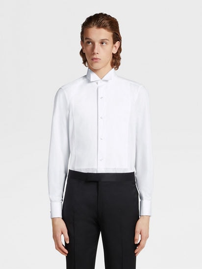 ホワイト コットン タキシード シャツ SS25 22483802 | Zegna JP ホワイト コットン タキシード シャツ SS25 22483802 | Zegna JP
