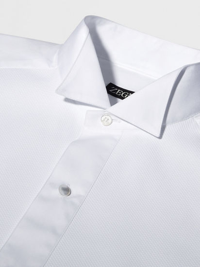 ホワイト コットン タキシード シャツ SS25 22483802 | Zegna JP ホワイト コットン タキシード シャツ SS25 22483802 | Zegna JP
