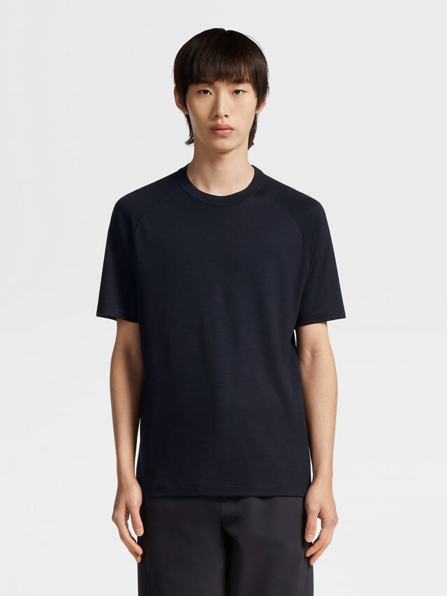 Navy Blue High Performance™ Wool T-shirt Product detail photo #1