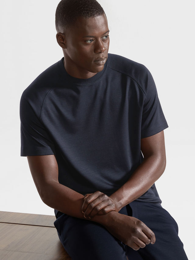 Navy Blue High Performance™ Wool T-shirt Product detail photo #2