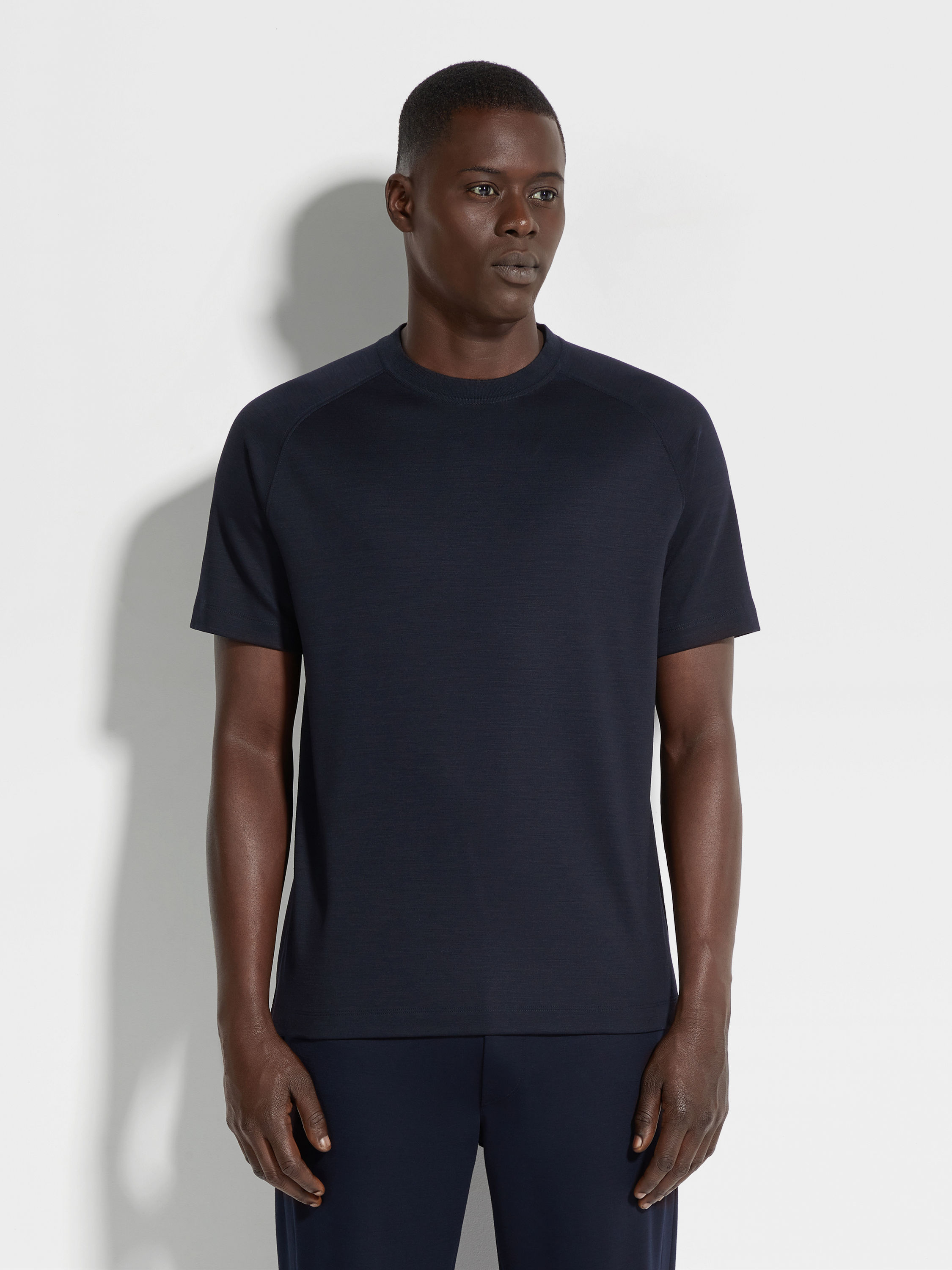Navy Blue High Performance™ Wool T-shirt Product detail photo #3