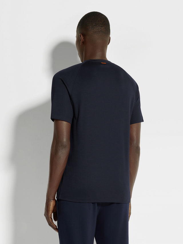 Navy Blue High Performance™ Wool T-shirt Product detail photo #4