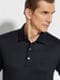Navy Blue High Performance™ Wool Piquet Polo Shirt Product detail photo #1