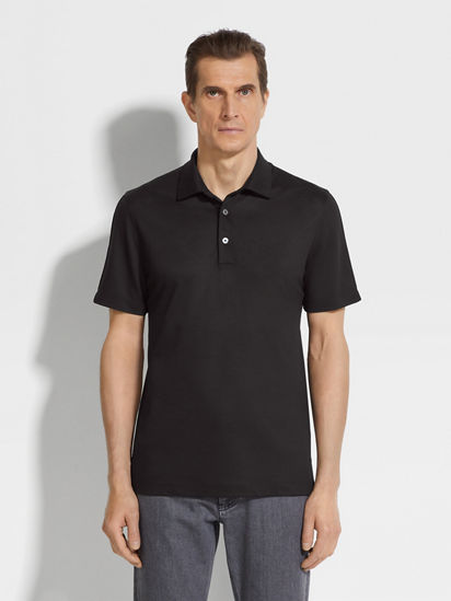 Black High Performance™ Wool Piquet Polo Shirt SS25 25729751