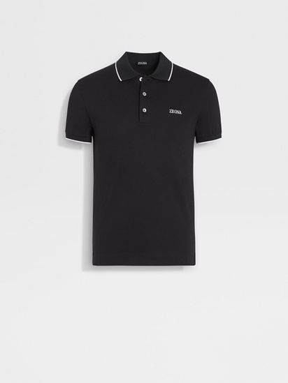 Cotton Polo Shirt in Black - Men | Burberry® Official