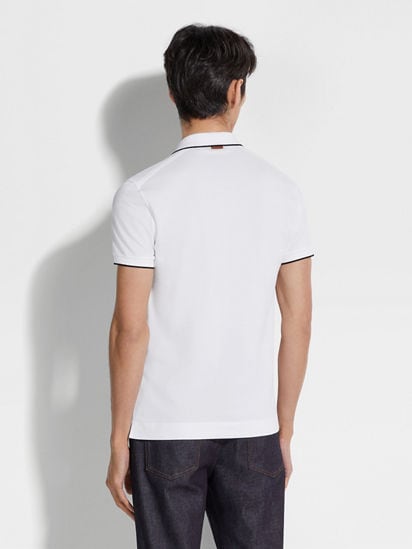 Optical White Stretch Cotton Polo Shirt SS25 25729594 Optical White Stretch Cotton Polo Shirt SS25 25729594