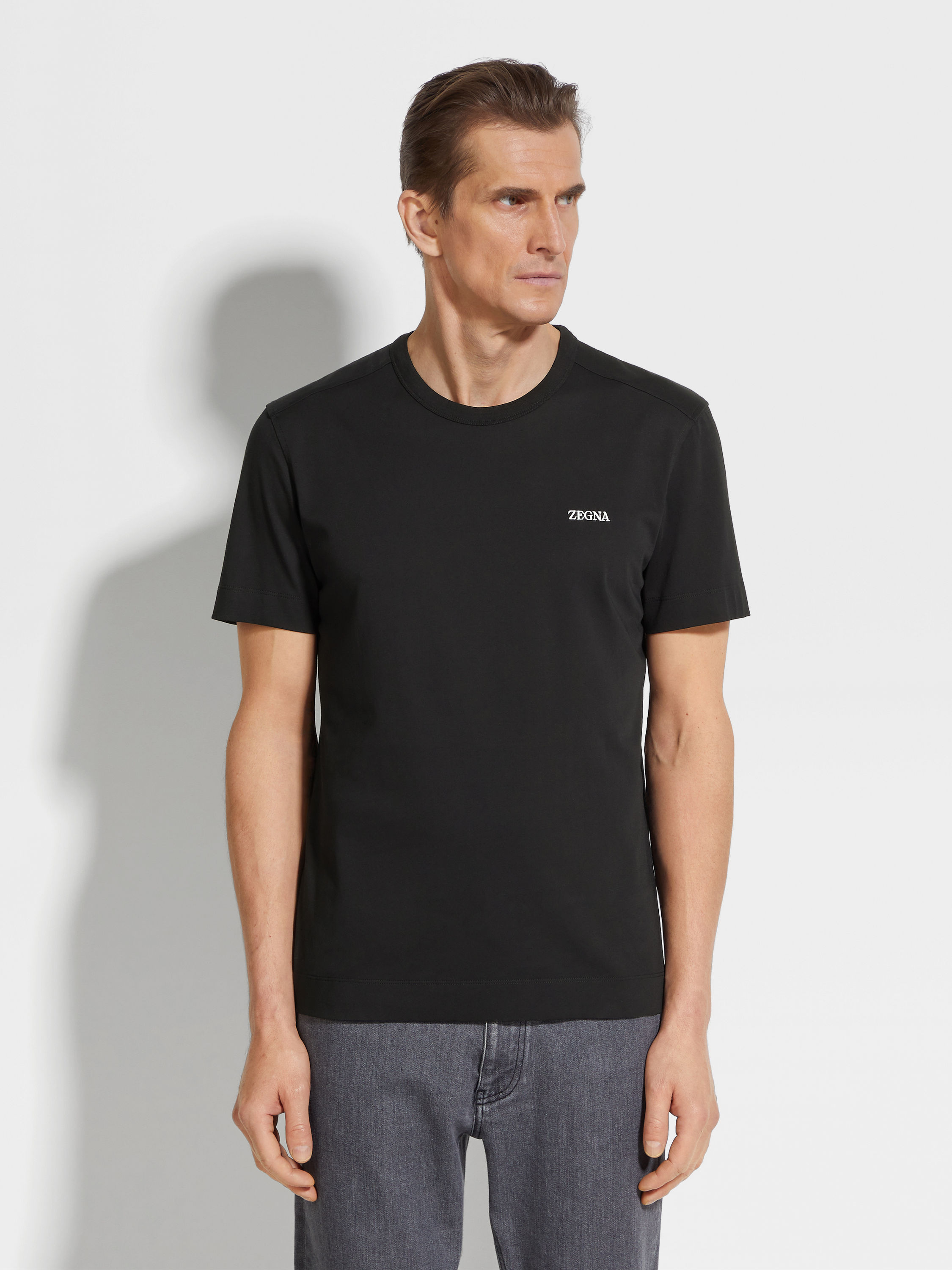 Black Cotton T-shirt Product detail photo #3