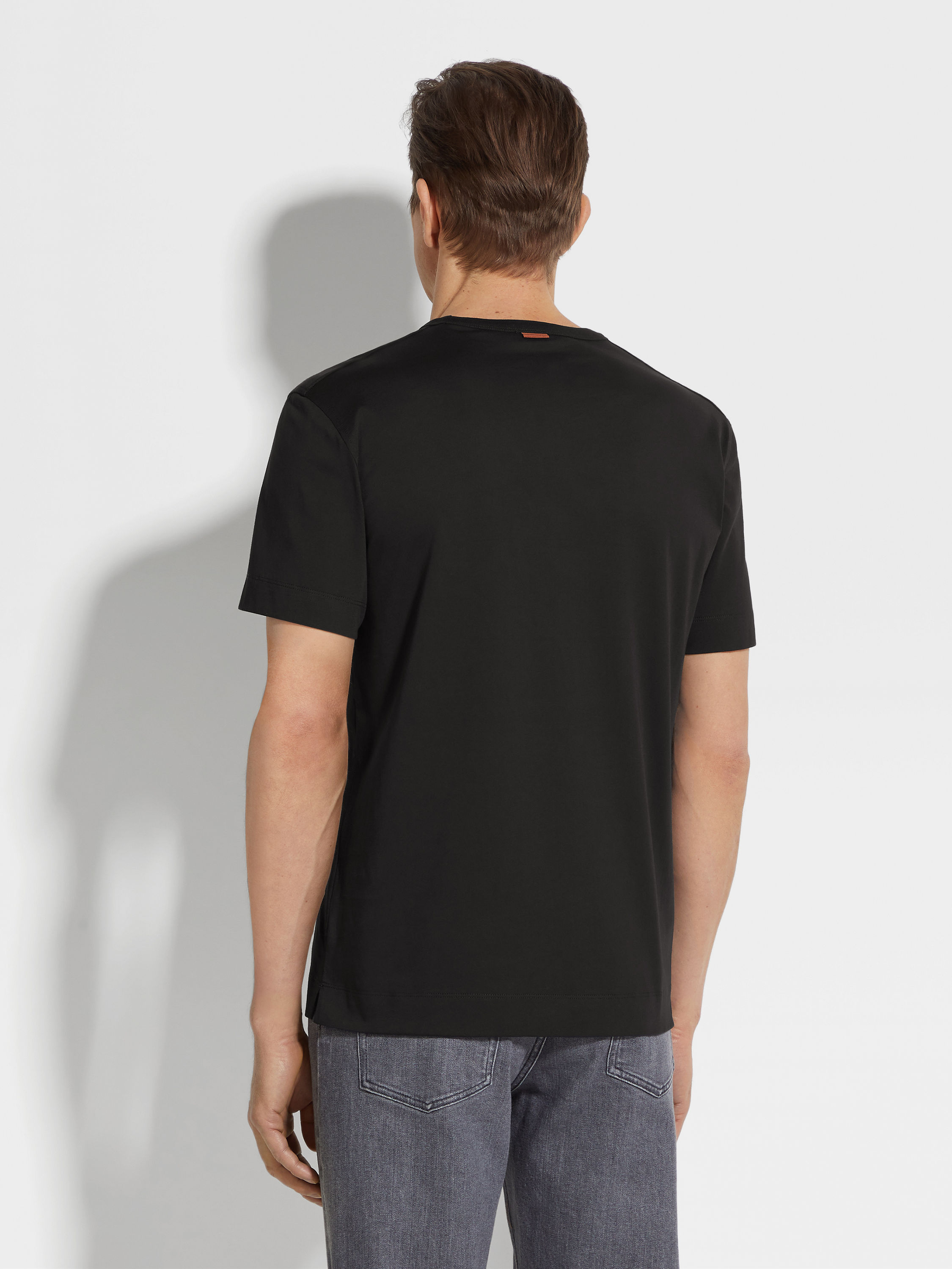 Black Cotton T-shirt Product detail photo #4