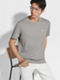 T-Shirt en Coton Gris Chiné Photo #2 de détail du produit