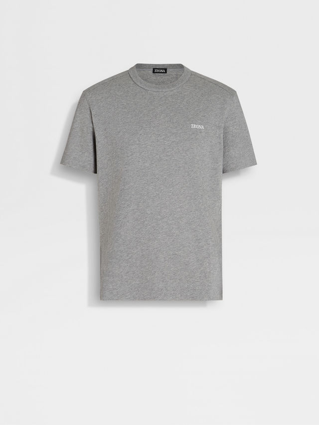 T-Shirt en Coton Gris Chiné Photo principale du produit