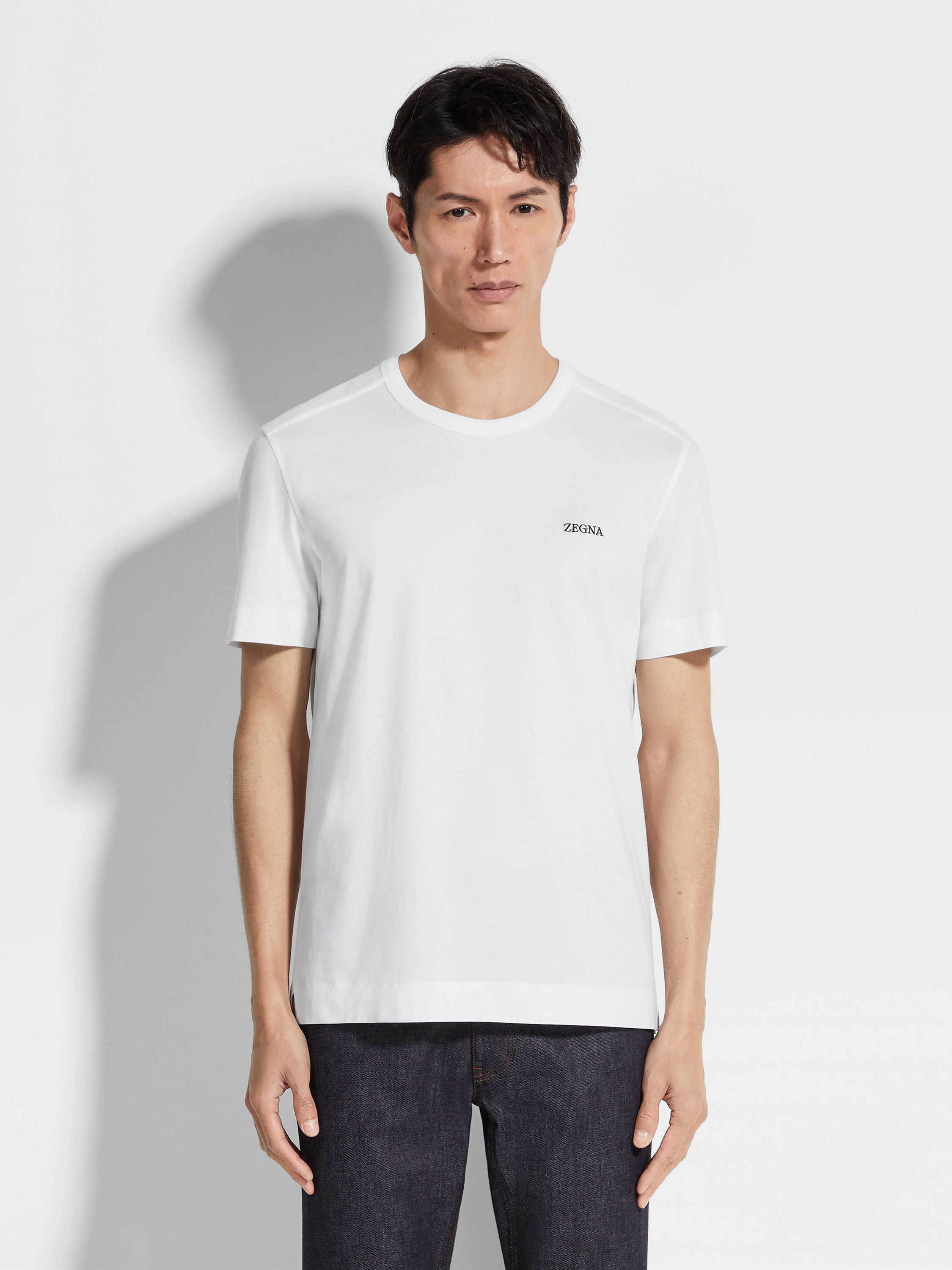 Optical White Cotton T-shirt Product detail photo #3