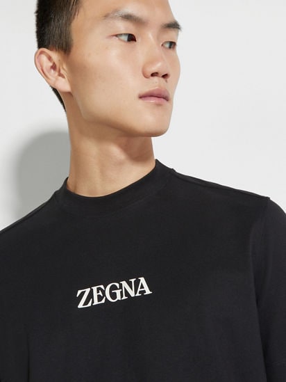 Black #UseTheExisting™ Cotton T-shirt SS24 22383352 | Zegna US