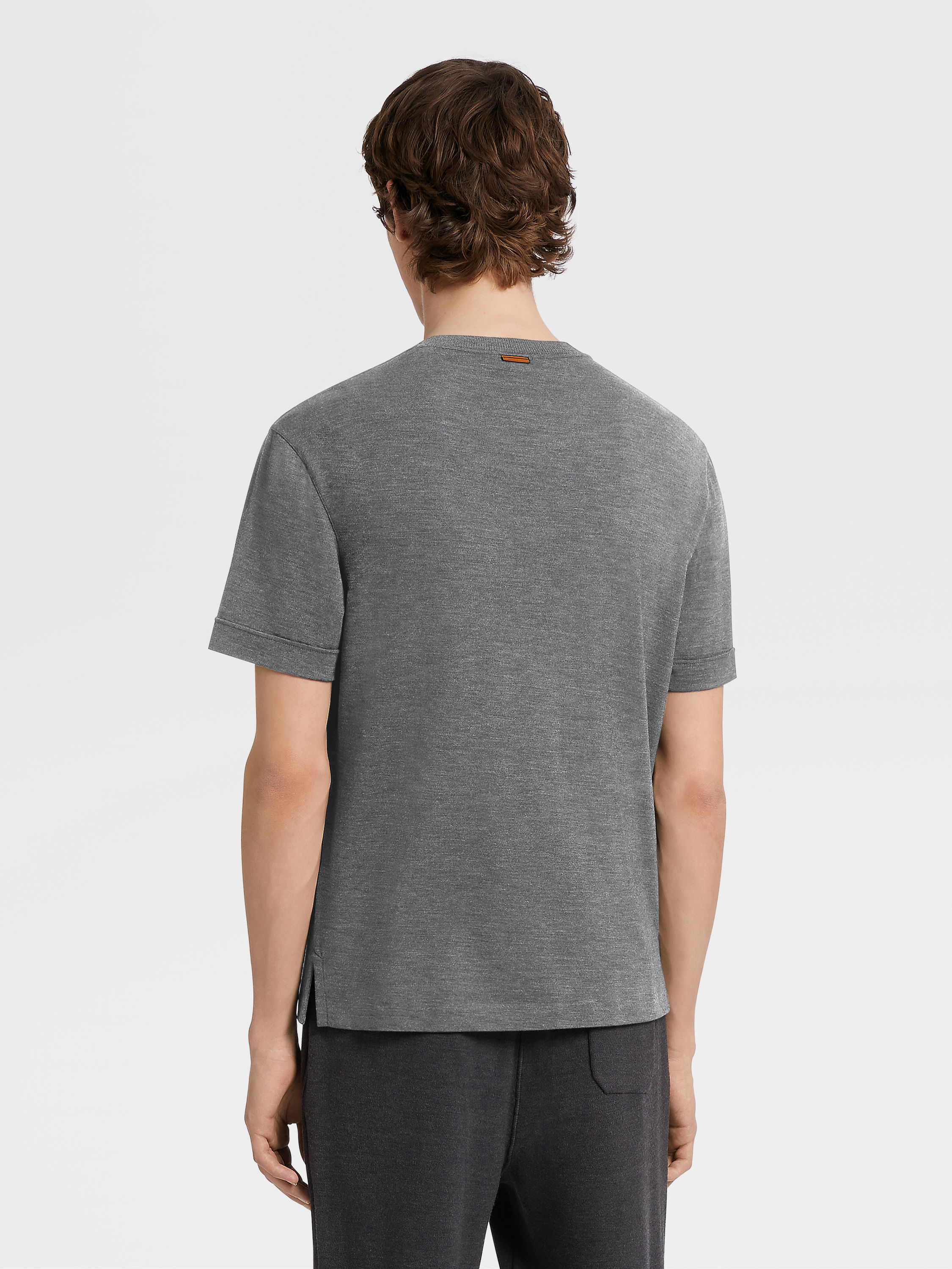 Grey Mélange 12milmil12 Wool T-shirt Product detail photo #2