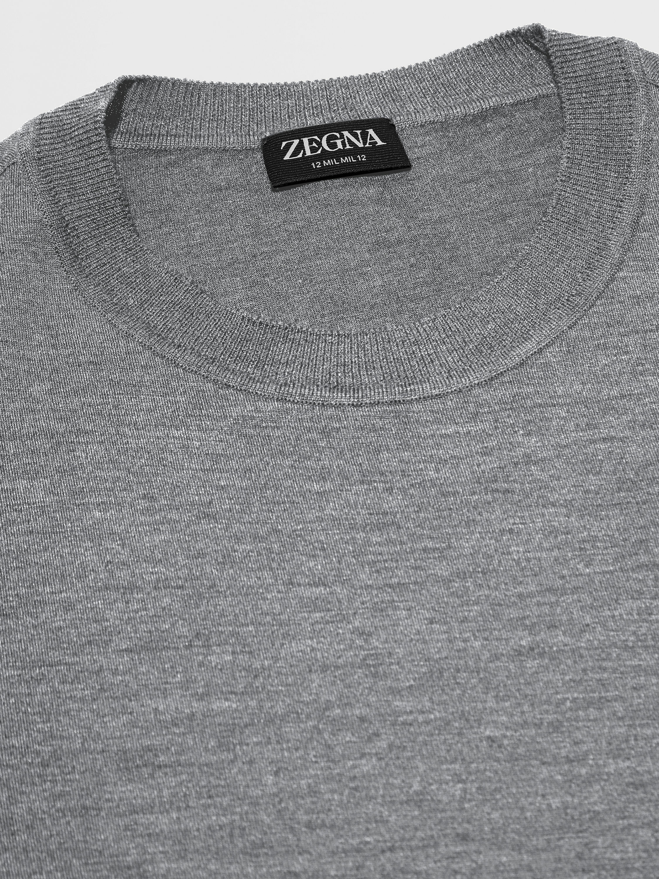 Grey Mélange 12milmil12 Wool T-shirt Product detail photo #3