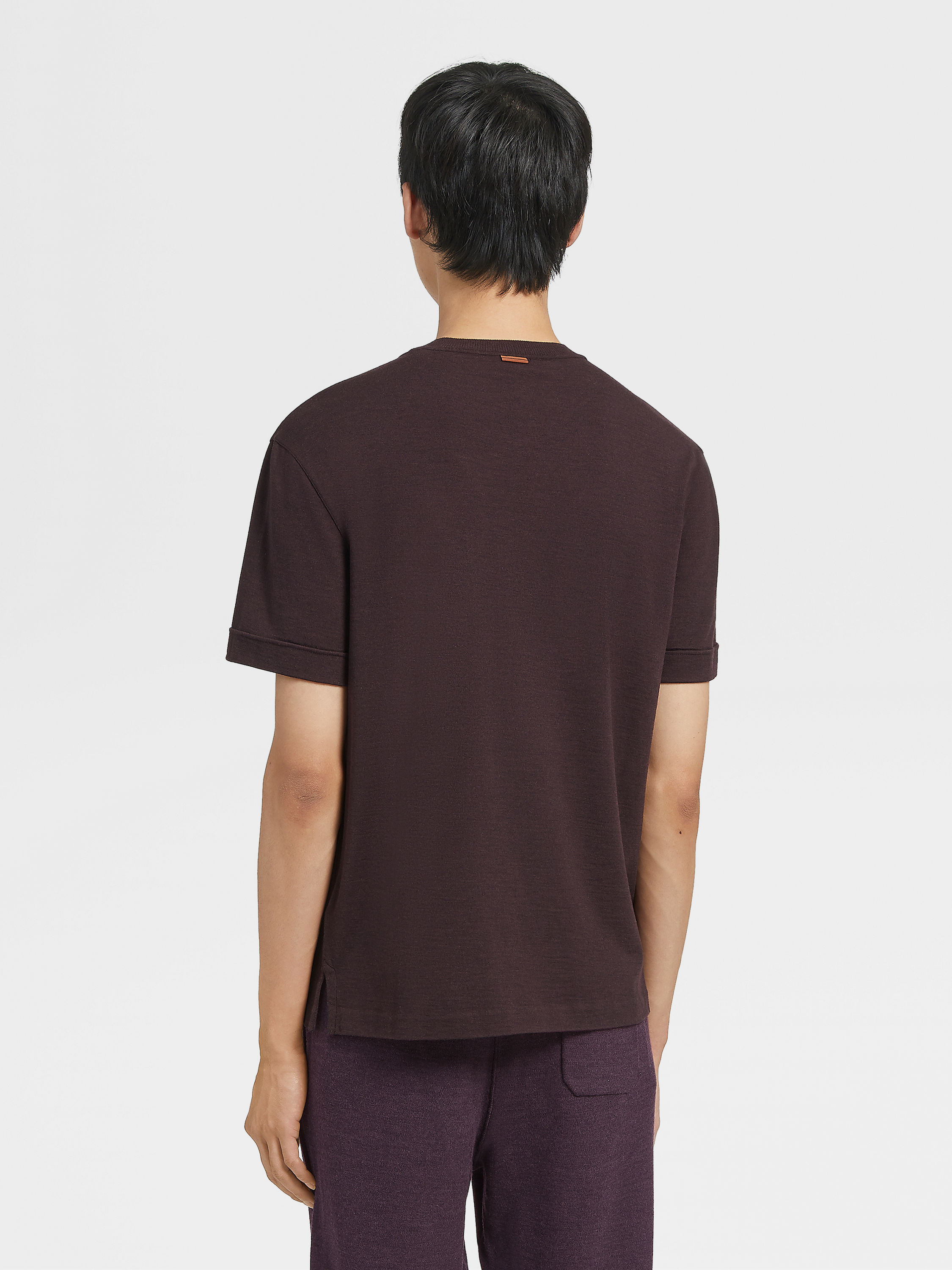 Burgundy Mélange 12milmil12 Wool T-shirt Product detail photo #2