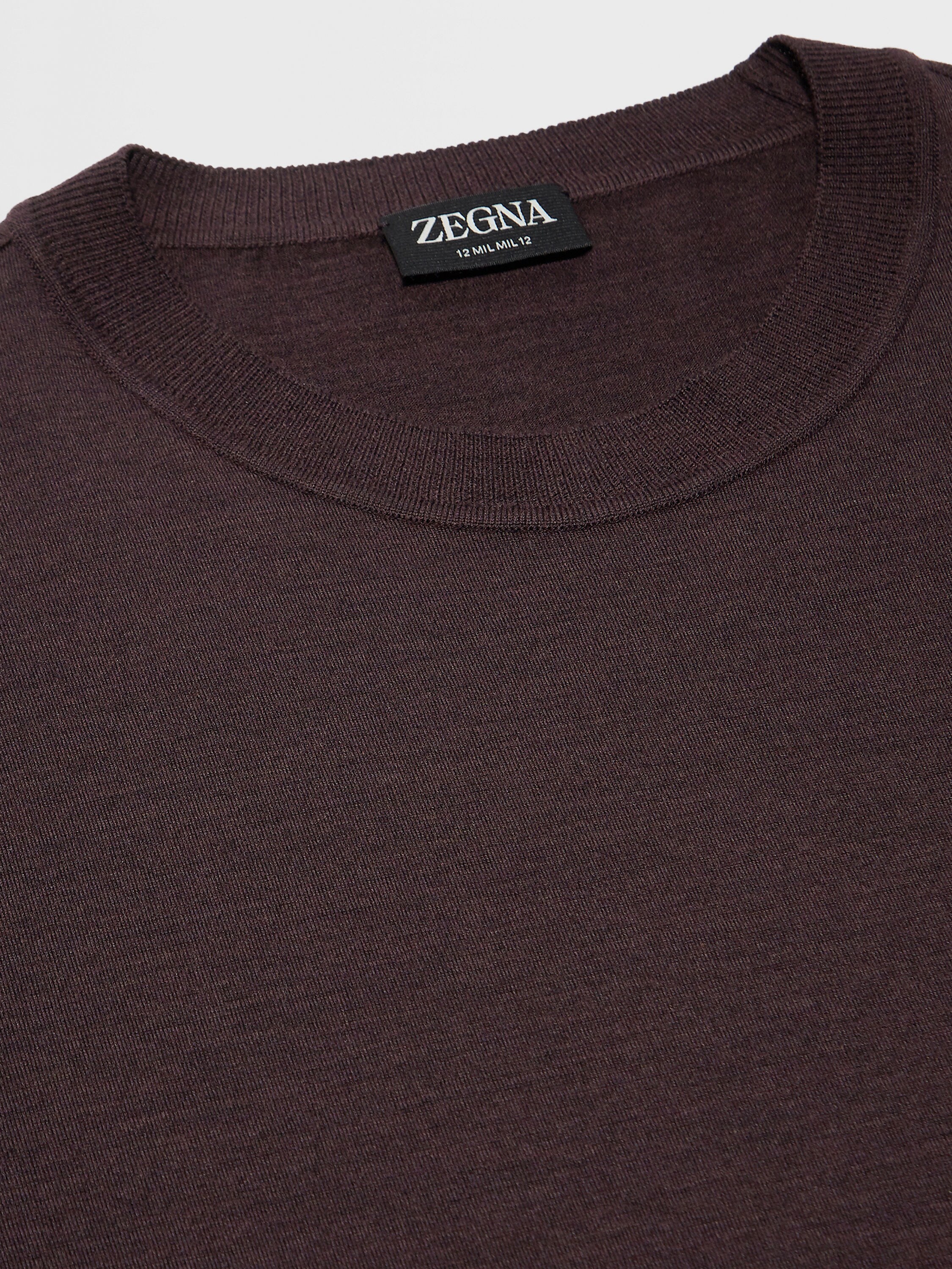 Burgundy Mélange 12milmil12 Wool T-shirt Product detail photo #3