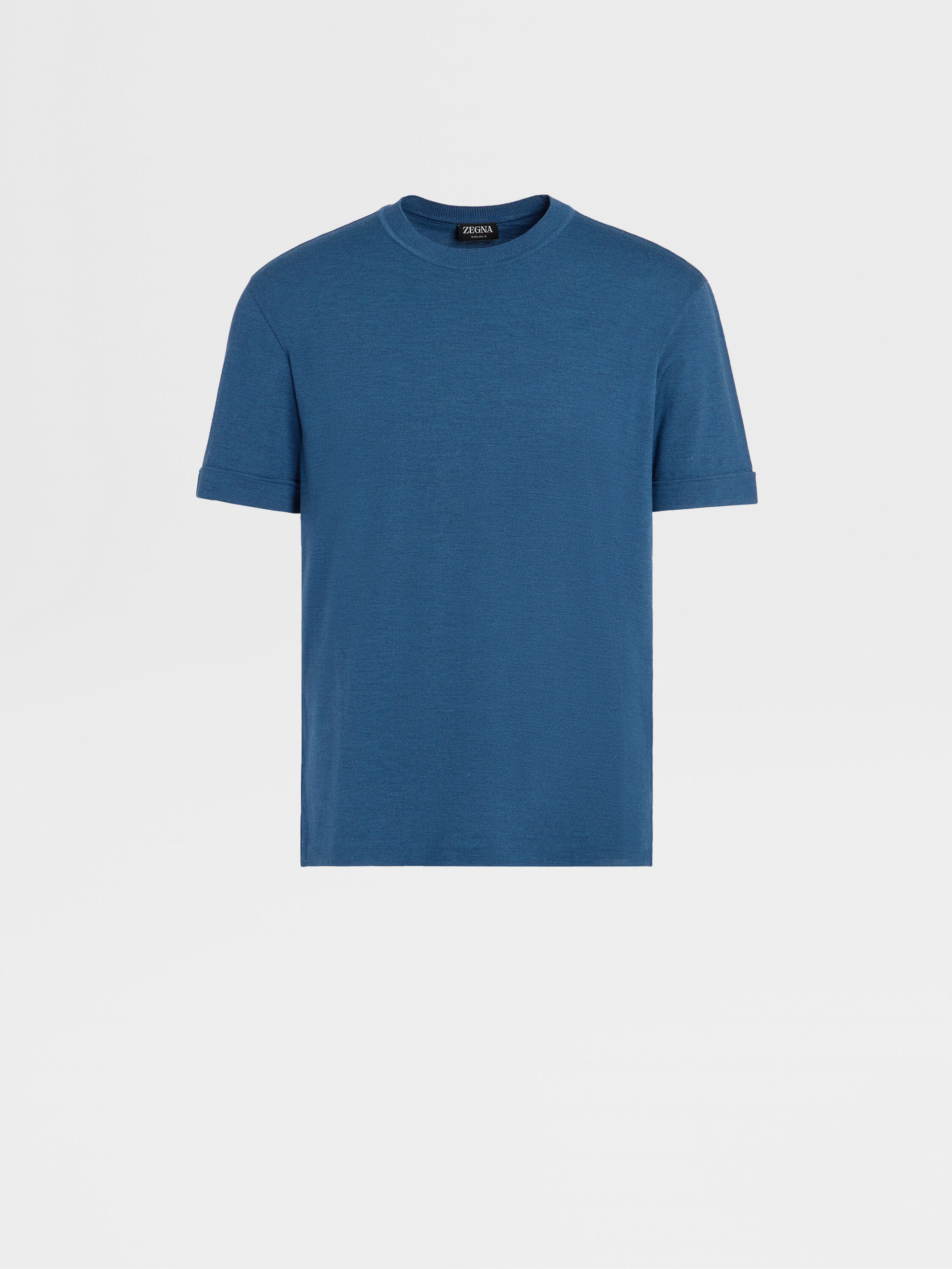 Teal Blue Mélange 12milmil12 Wool T-shirt