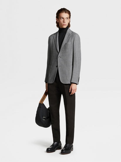 Grey cashmere cheap blazer