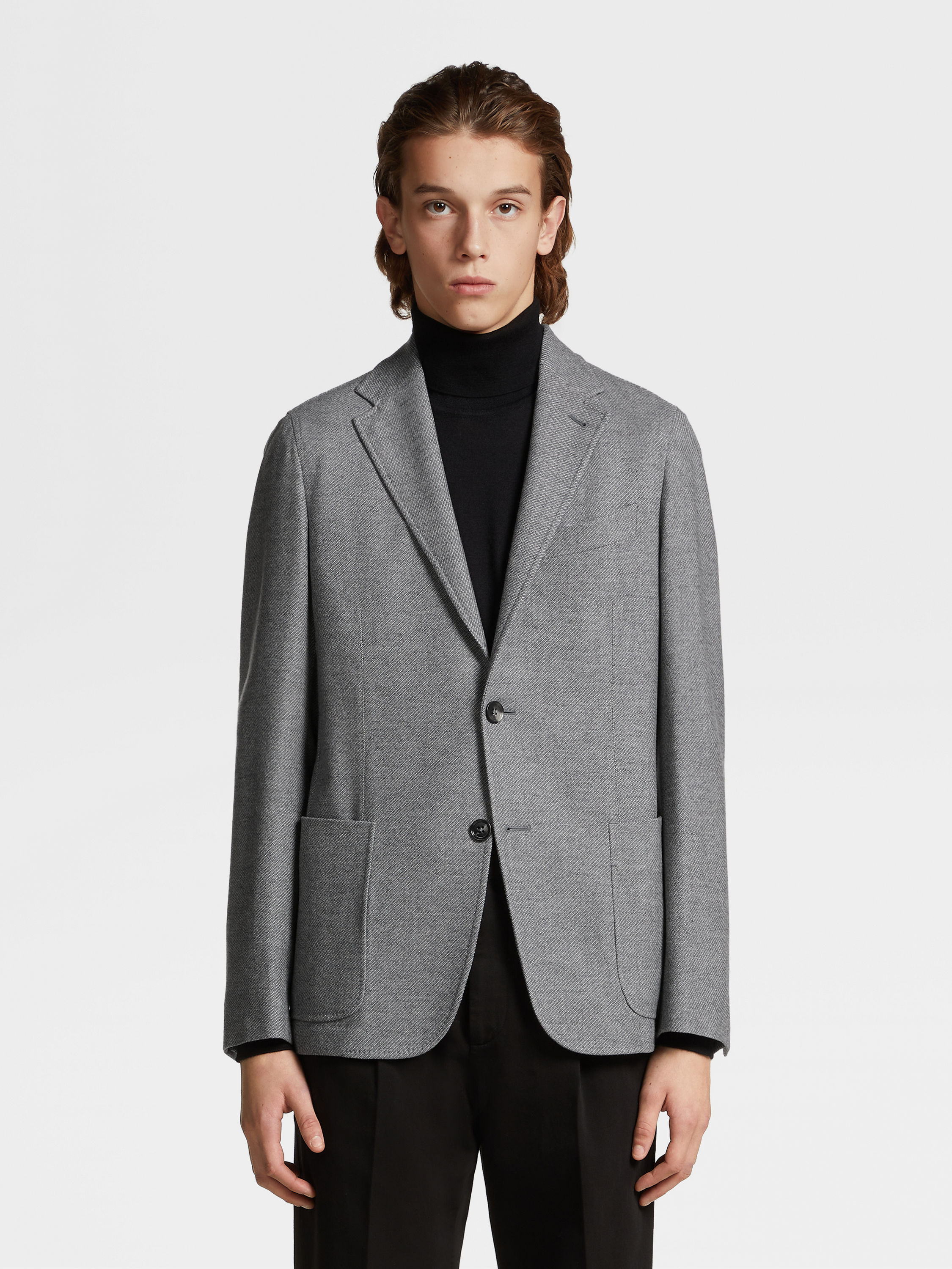 Grey Mélange Trofeo™ Cashmere Blazer Product detail photo #3