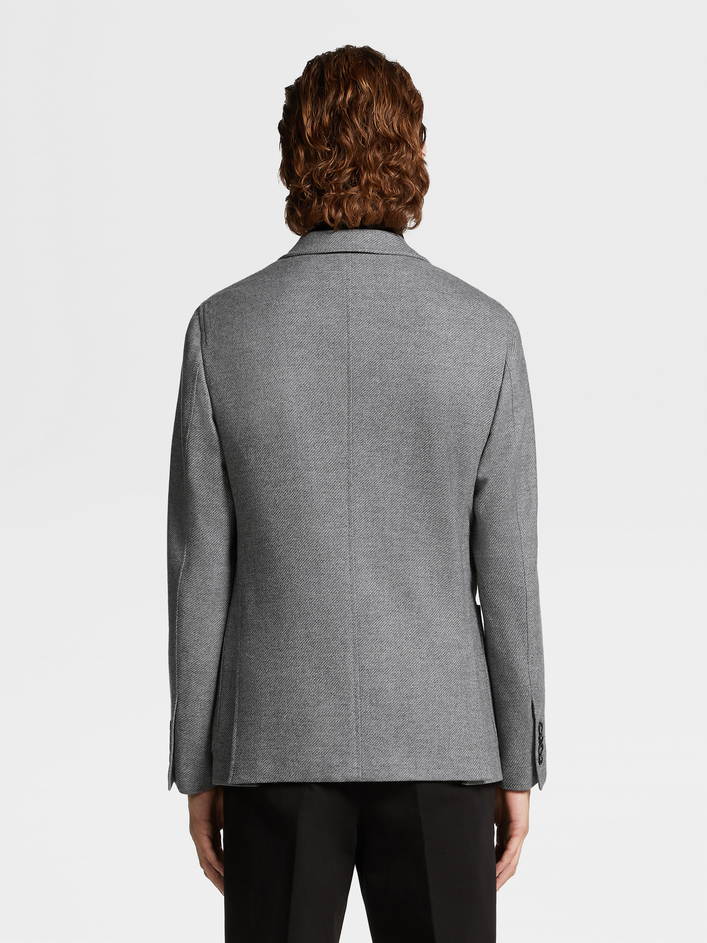 Grey Mélange Trofeo™ Cashmere Blazer Product detail photo #4
