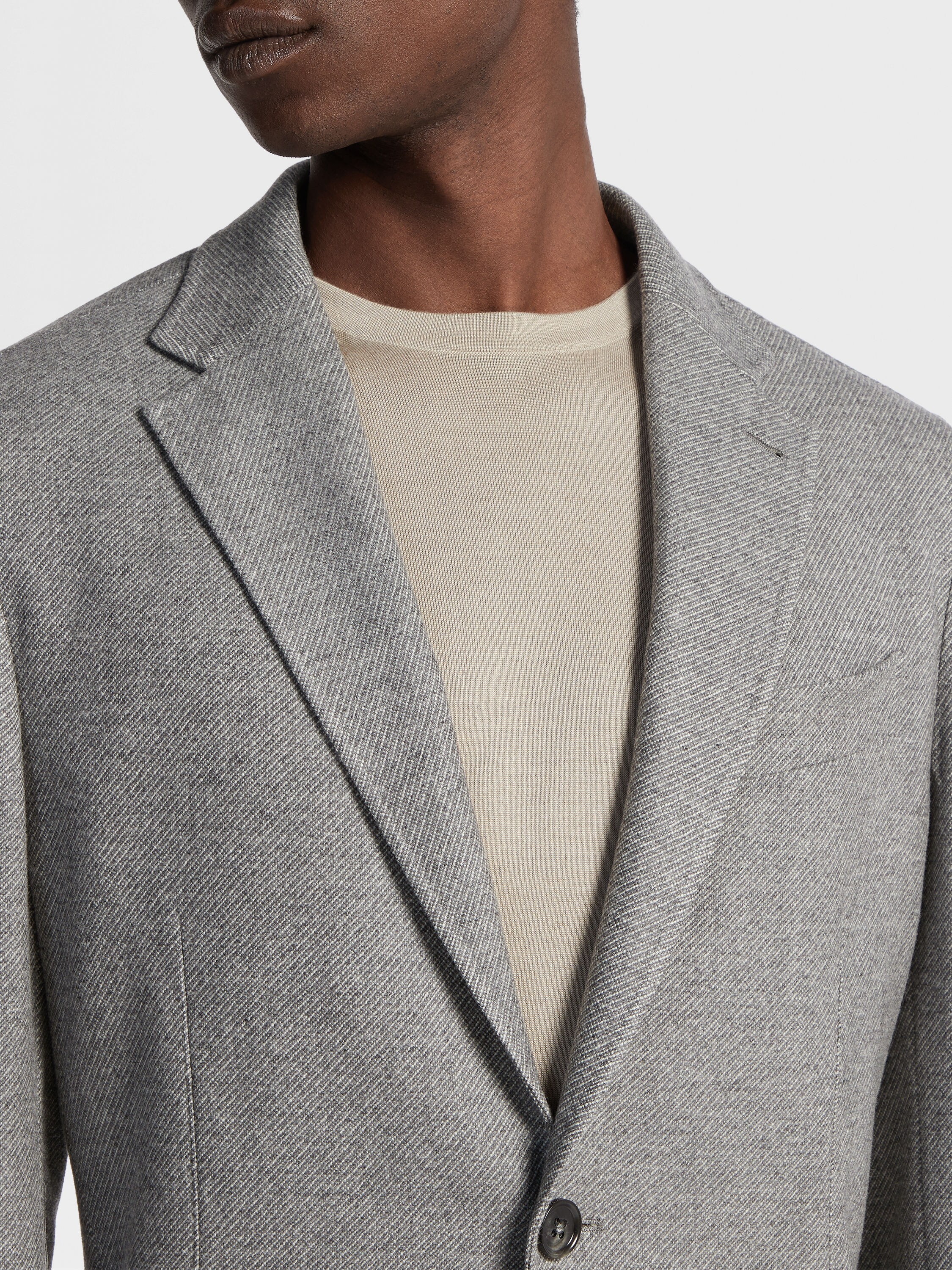 Grey Mélange Trofeo Cashmere Shirt Jacket Product detail photo #2