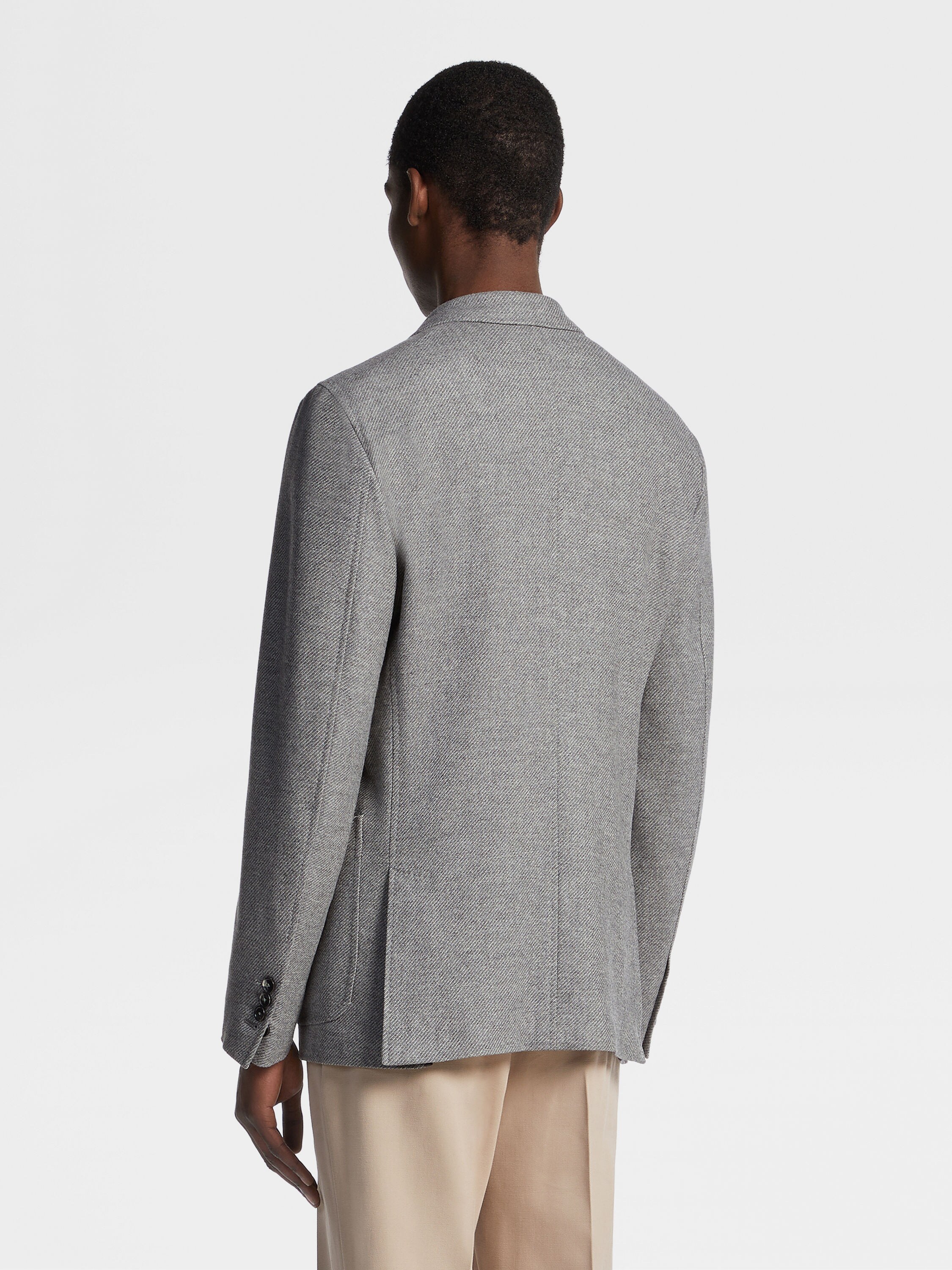 Grey Mélange Trofeo Cashmere Shirt Jacket Product detail photo #4