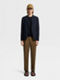 Navy Blue Stretch Cotton Blazer Product detail photo #1