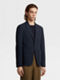 Navy Blue Stretch Cotton Blazer Product detail photo #3