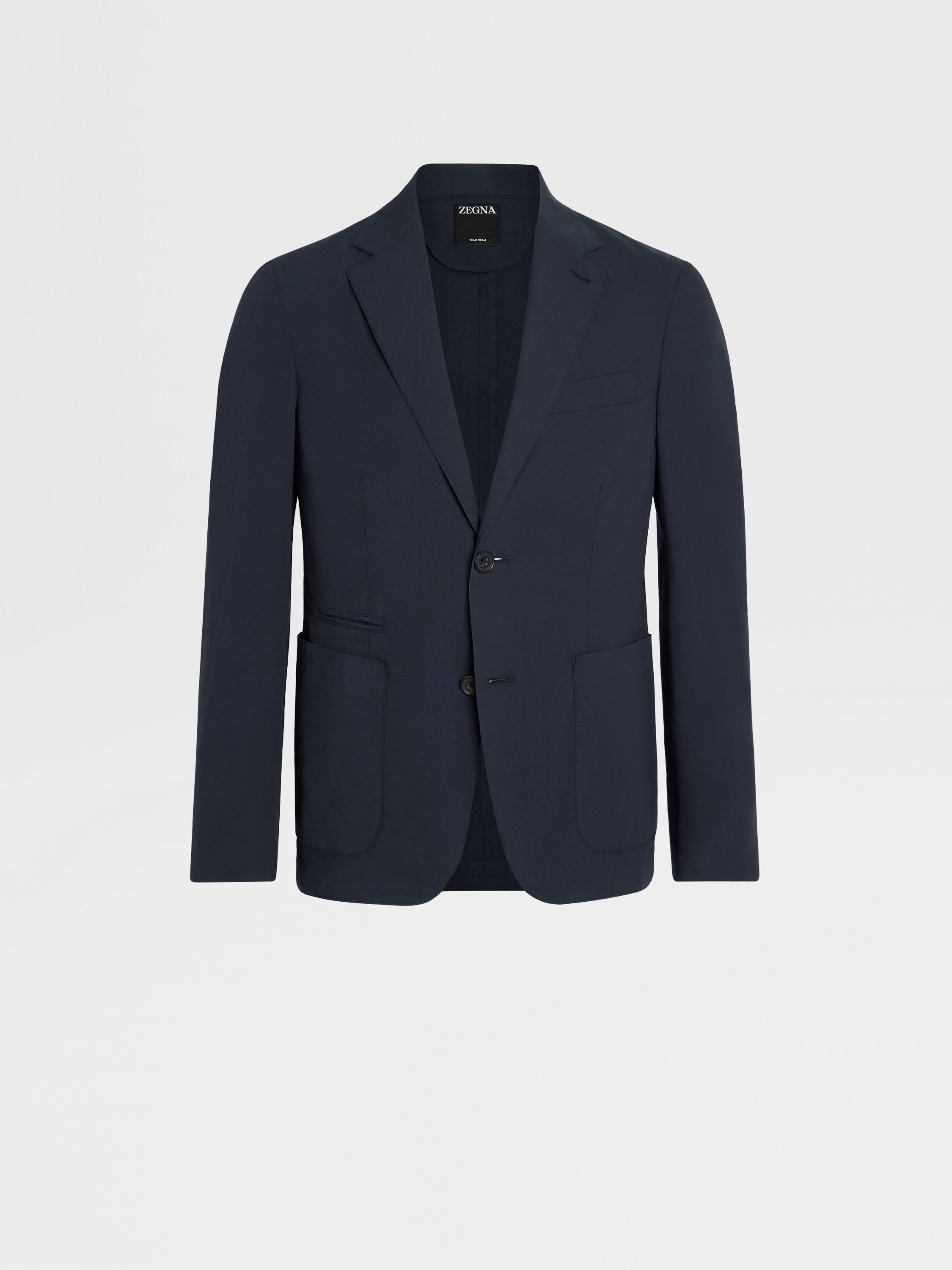 Navy Blue Stretch Cotton Blazer Main product photo