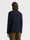Navy Blue Stretch Cotton Blazer Product detail photo #4