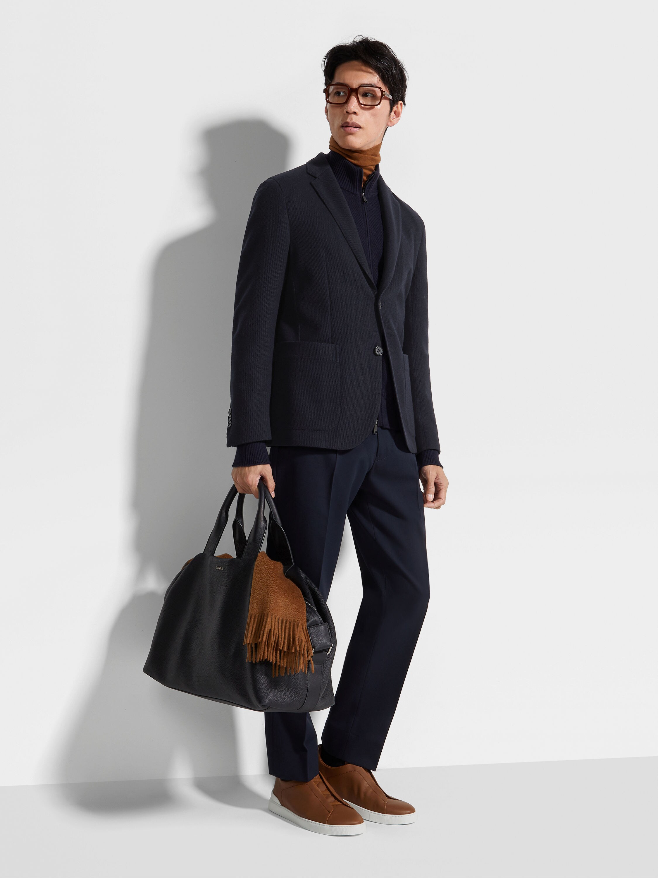 Navy Blue High Performance™ Jersey Jacket Product detail photo #1