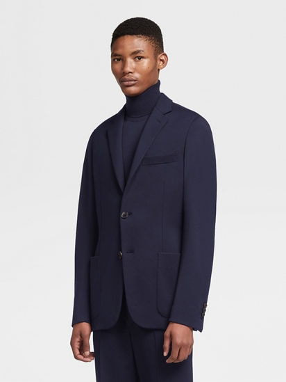Navy Blue 12milmil12 Wool Shirt Jacket FW24 23257008 | Zegna DE Navy Blue 12milmil12 Wool Shirt Jacket FW24 23257008 | Zegna DE