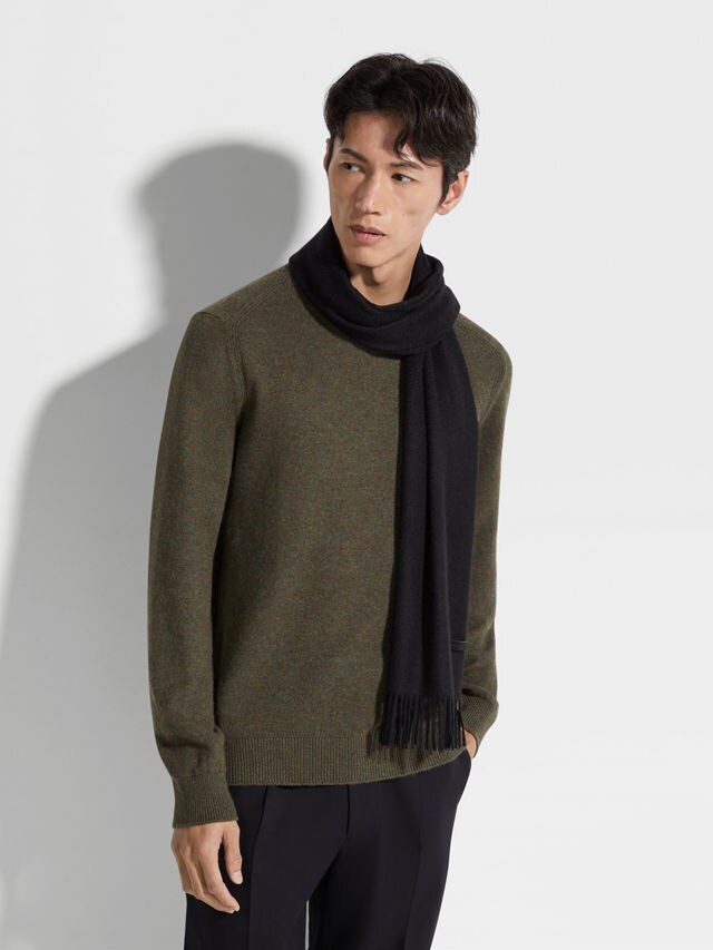 黑色 Oasi Cashmere 圍巾 產品細節圖 #2