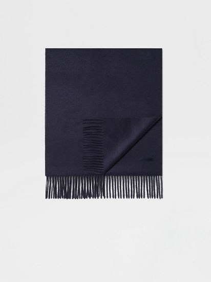 ス*ス様 Ermenegildo Zegna ロングホーズ カシミヤ シルク ウ Dark Blue Oasi Cashmere Scarf FW25 32132964 | Zegna US
