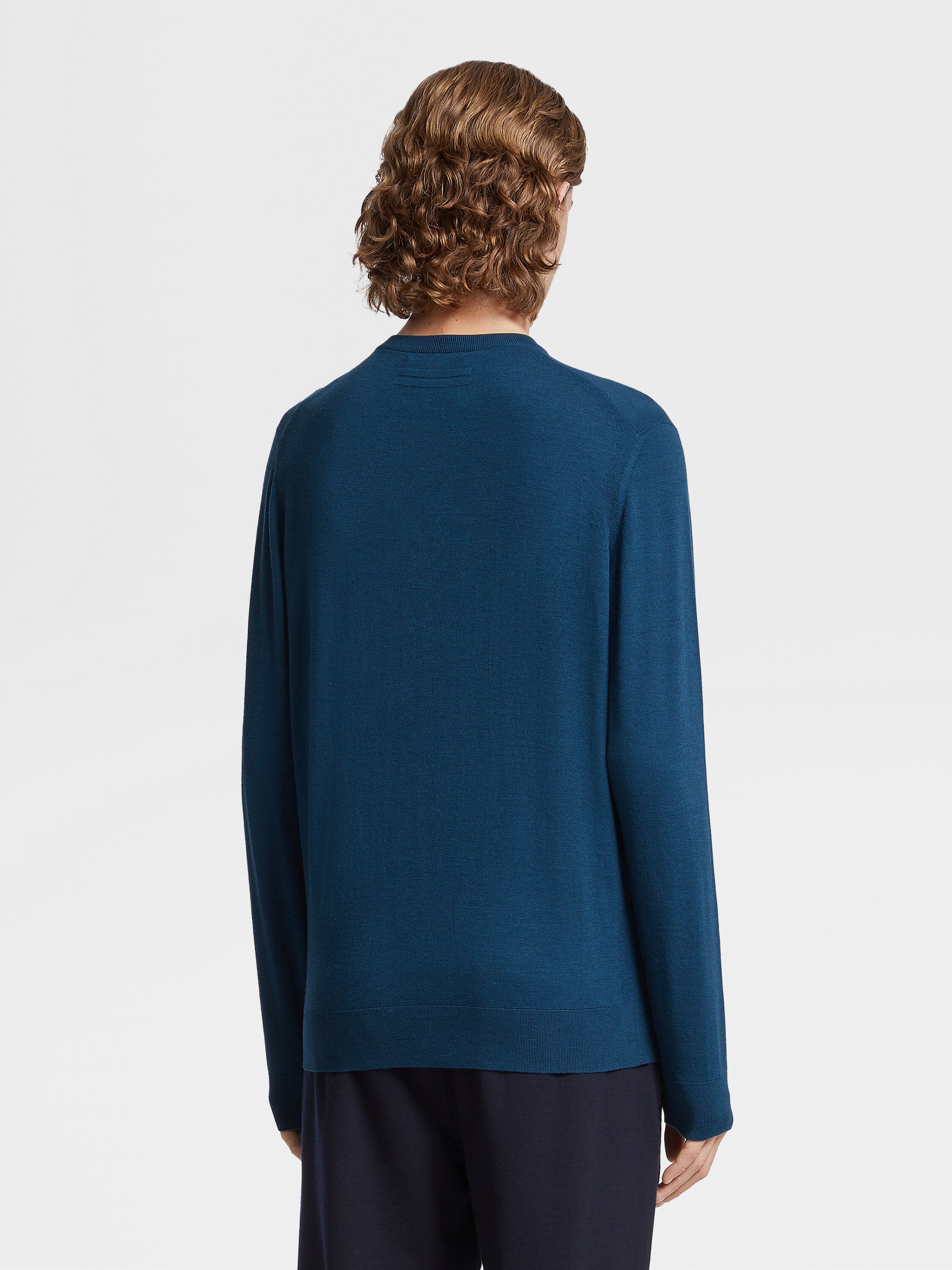 Teal Blue 12milmil12 Wool Crewneck Product detail photo #2