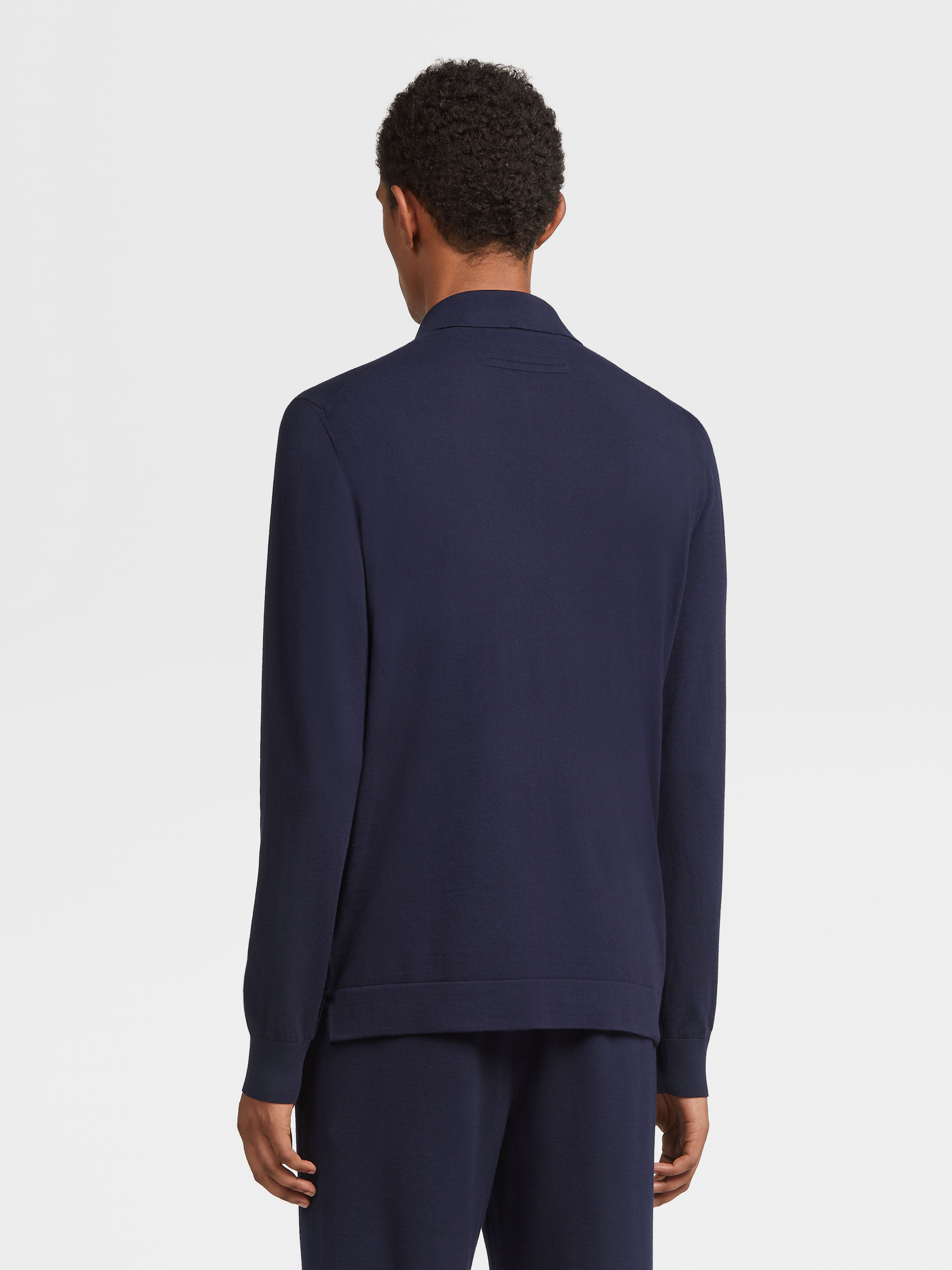 Navy Blue 12milmil12 Wool Polo Shirt Product detail photo #2