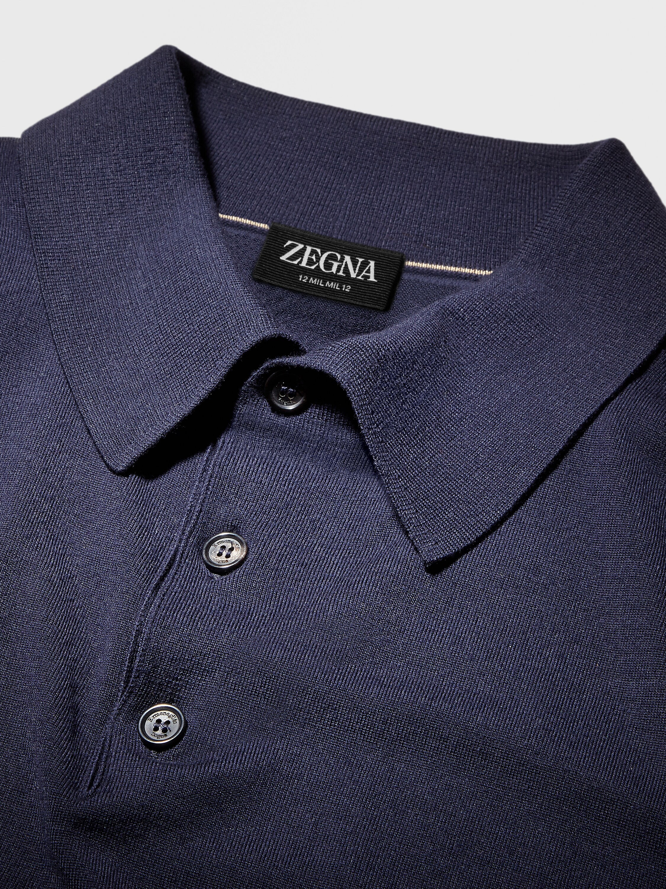 Navy Blue 12milmil12 Wool Polo Shirt Product detail photo #3