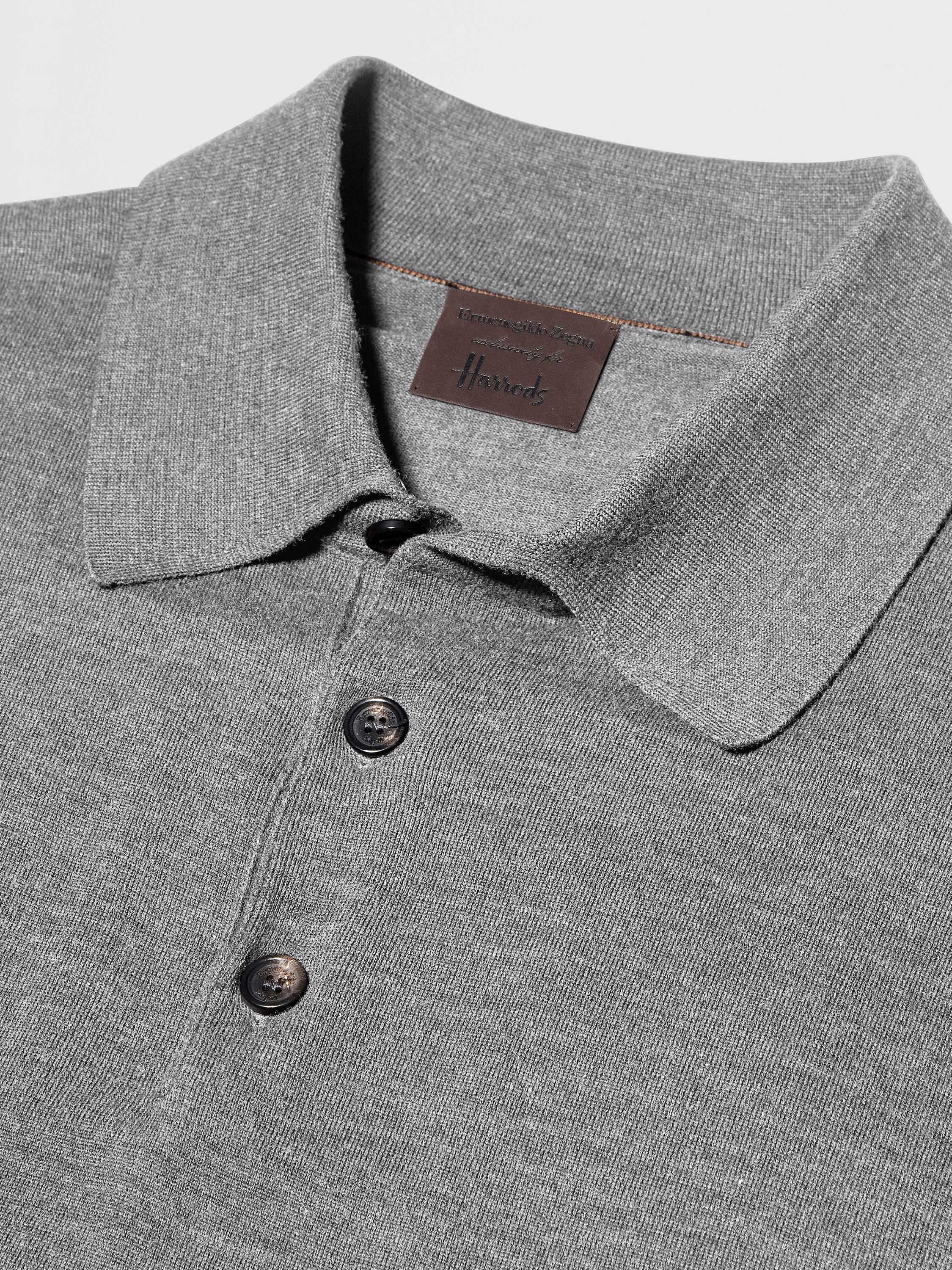 Grey Mélange 12milmil12 Wool Polo Shirt Product detail photo #3