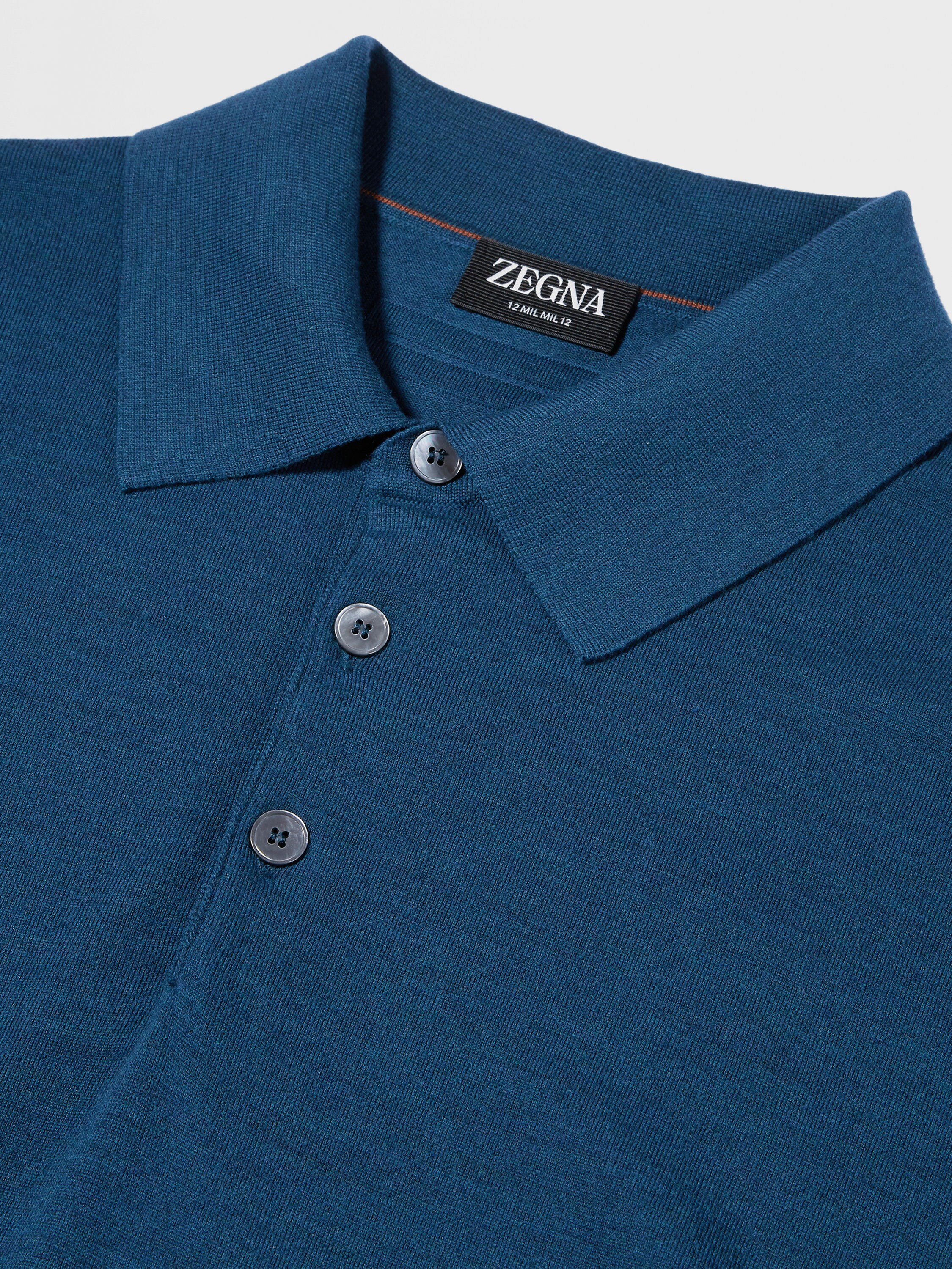 Teal Blue 12milmil12 Wool Polo Shirt Product detail photo #3