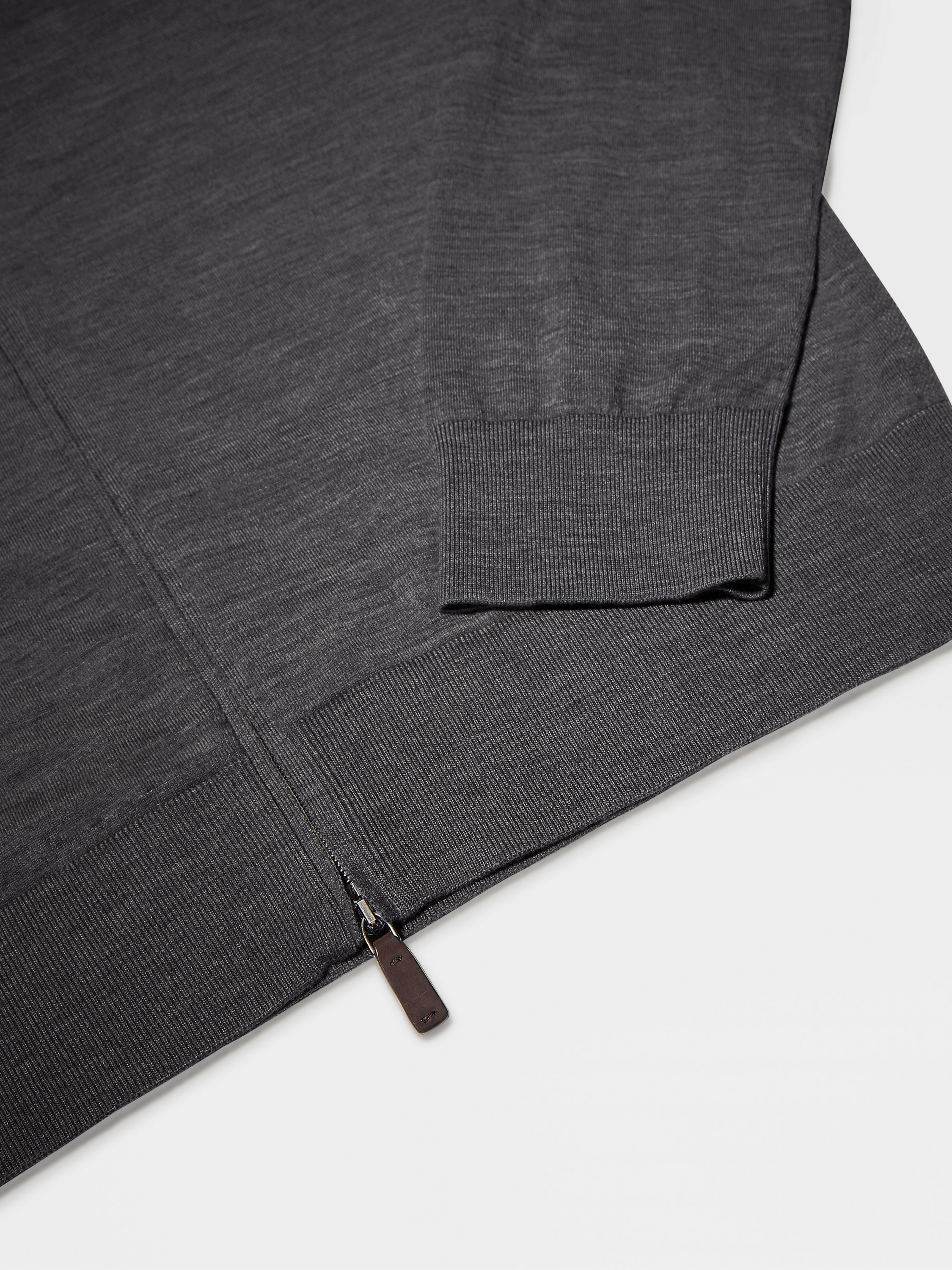 Dark Grey 12milmil12 Wool Full Zip Sweatshirt Product detail photo #3