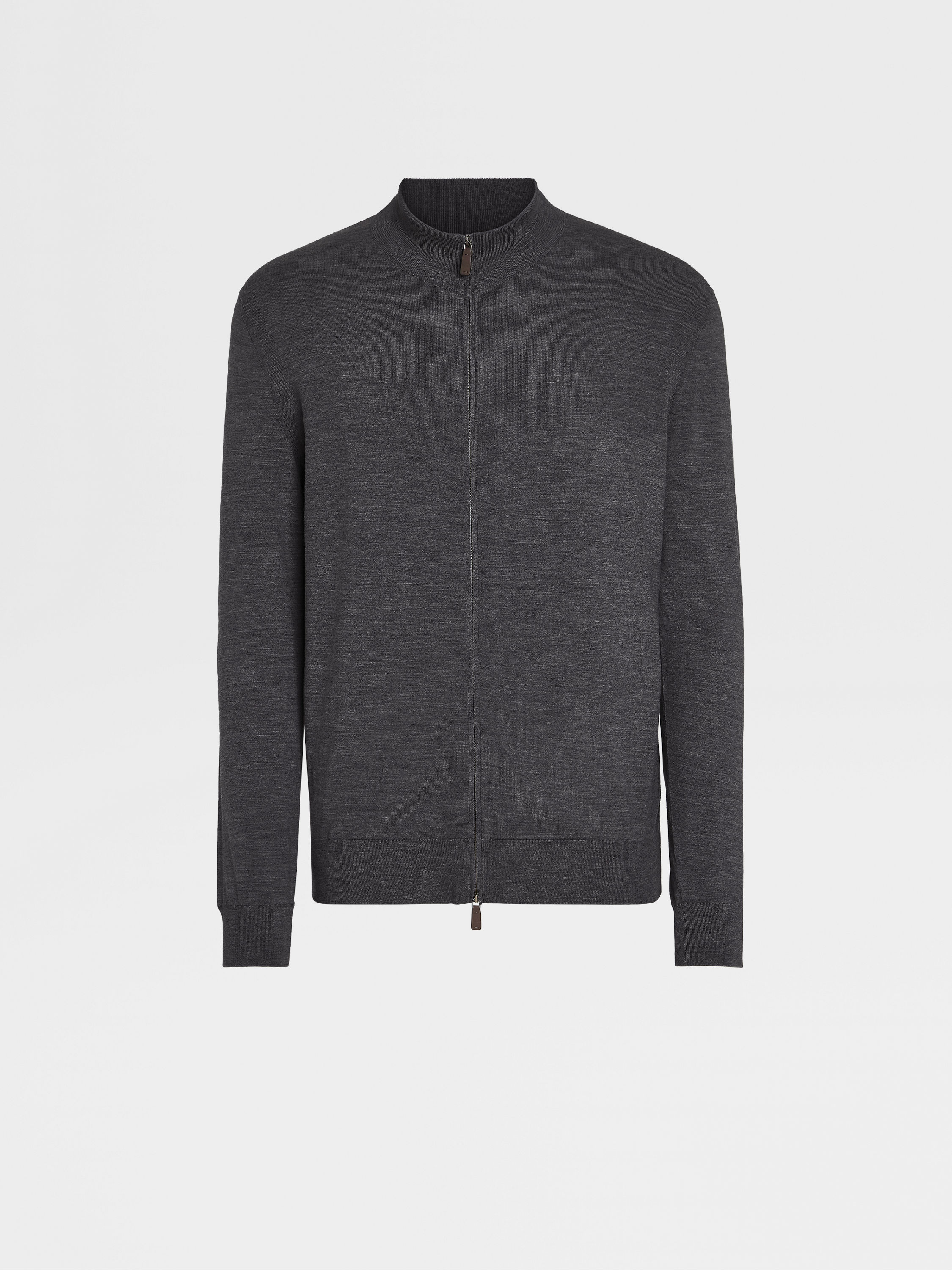 Dark Grey 12milmil12 Wool Full Zip Sweatshirt