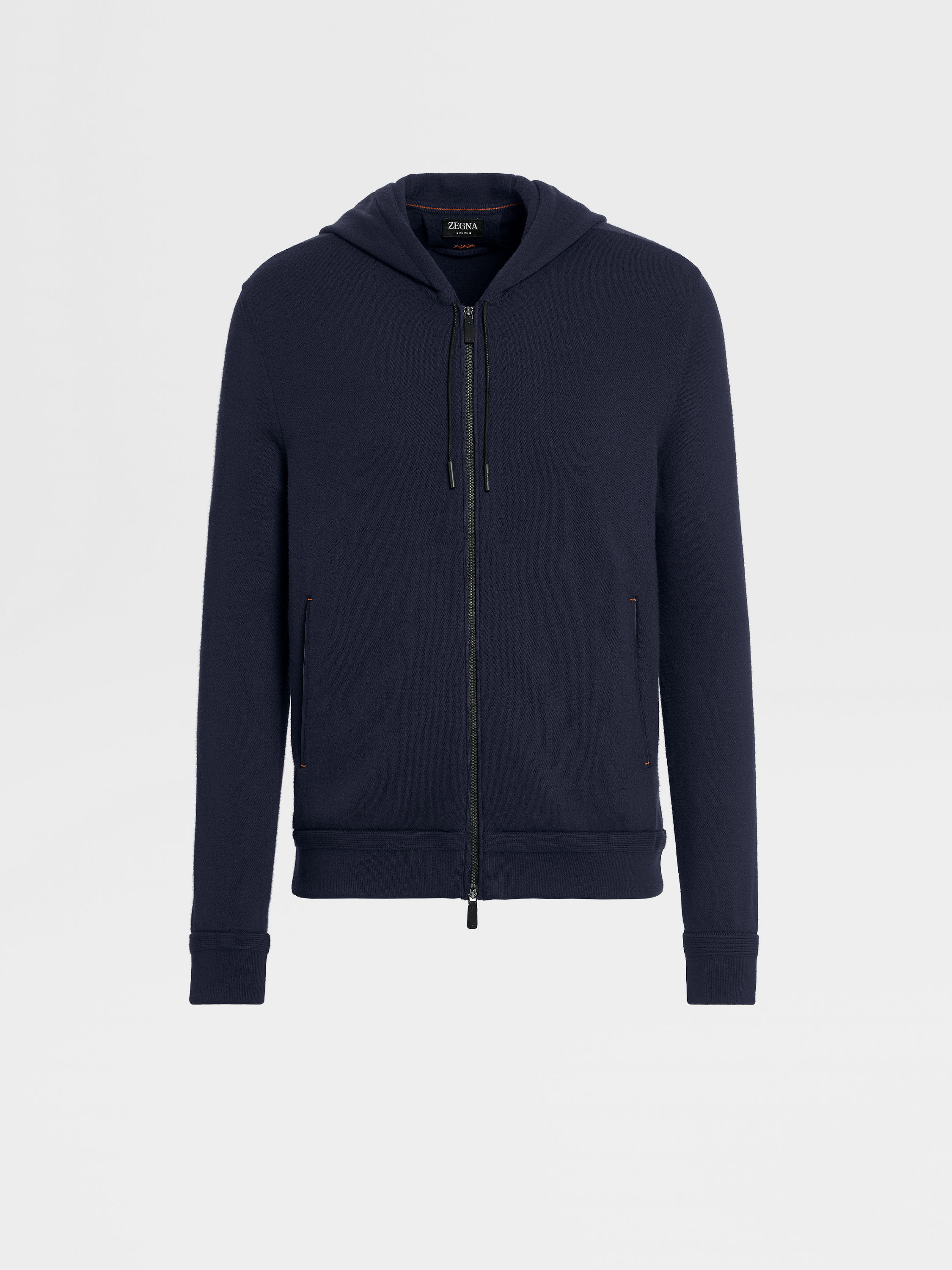 Navy Blue 12milmil12 Wool Full Zip Hoodie