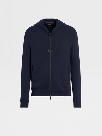 Navy Blue 12milmil12 Wool Full Zip Hoodie FW24 23201184 Zegna ROW