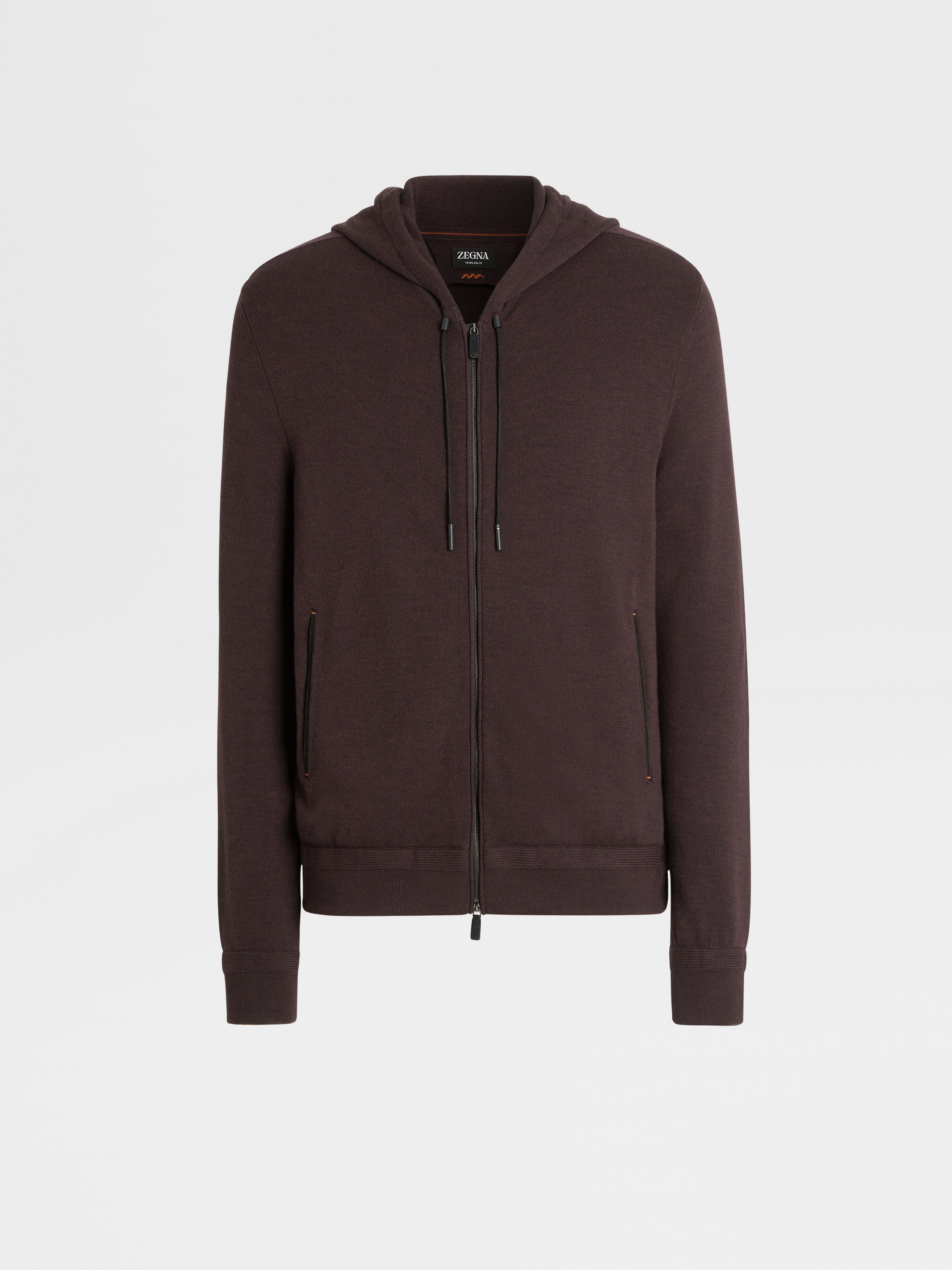 Burgundy 12milmil12 Wool Full Zip Hoodie