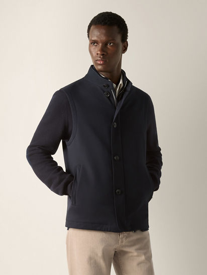 Navy Blue Microfiber Motorin 50cc Vest FW26 39350717 | Zegna DK