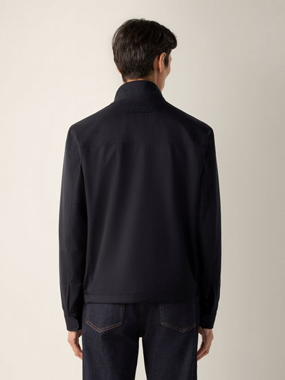 メンズウェア 7fin. Navy Blue Microfiber Motorin 100cc Blouson FW26 39300397 | Zegna LT