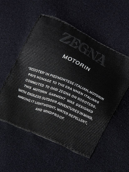 Navy Blue Microfiber Motorin 100cc Blouson FW26 39300397 | Zegna PL