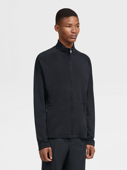 Z zegna tech discount merino zip sweater