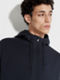 Navy Blue High Performance™ Wool Blend Hoodie Product detail photo #1